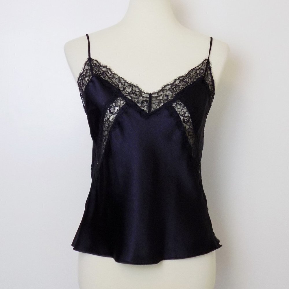 nwt victoria's secret satin and lace luxe cami top flowy silky